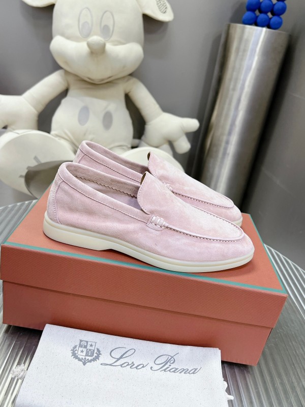 2025 Women LP Pink Suede Loafers LY00260