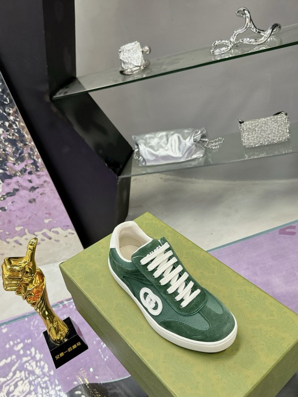 2024 Unisex Gucci Green Imported Suede Leather Sneakers MJ00310