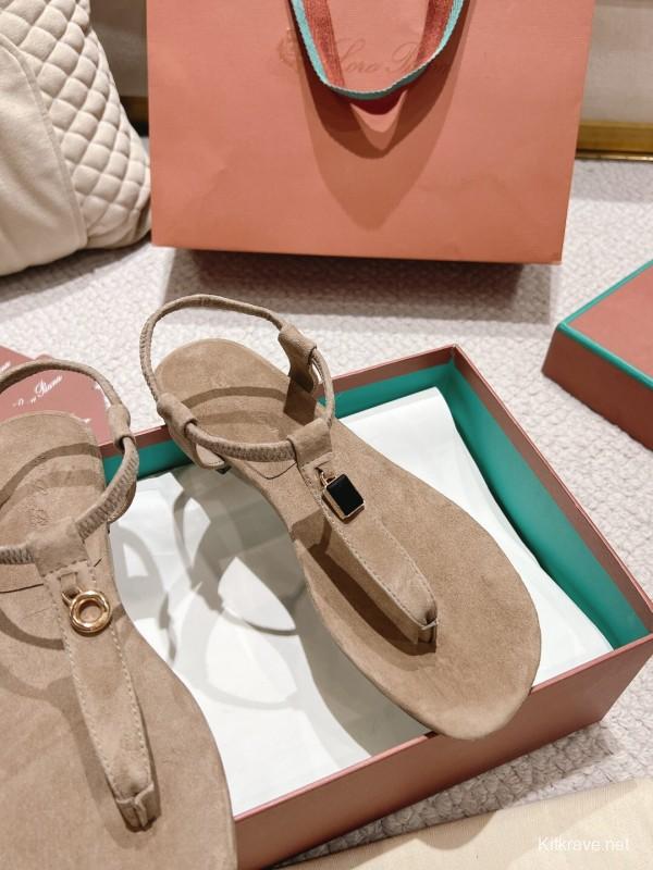 2025 LP Beige Suede Slippers LY00250