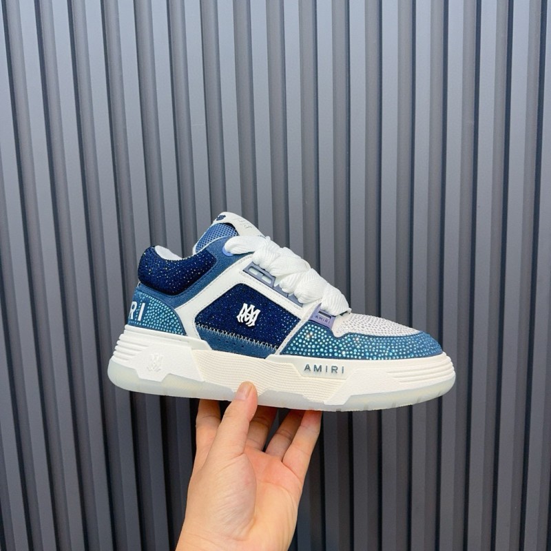 2024 Unisex Amiri Blue White Leather Sneakers MJ00410