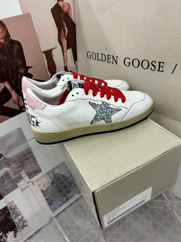 2024 Unisex GGDB White Pink Red Leather Suede Sneakers MJ00260