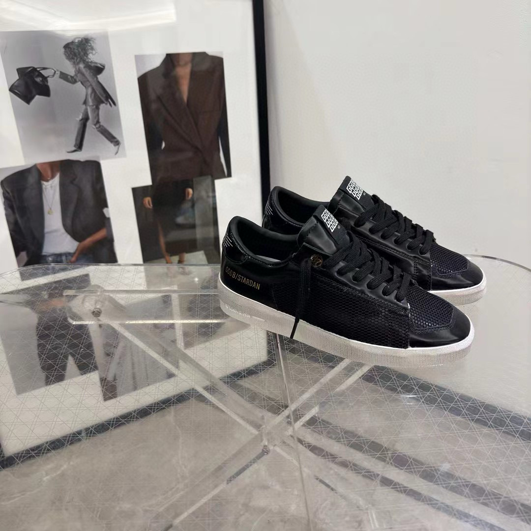 2024 Unisex GGDB Black Mesh Leather Sneakers MJ00260