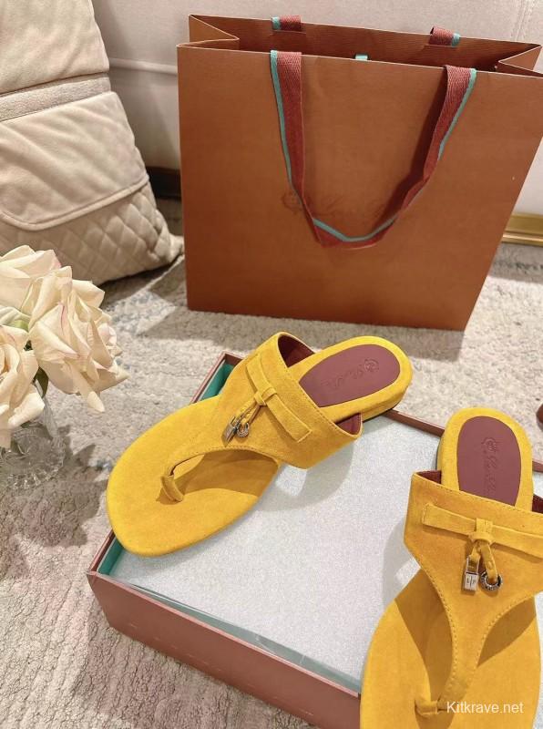 2025 Slippers LP Yellow Suede Slippers LY00250