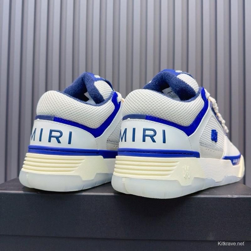 2024 Unisex Amiri White Blue Leather Sneakers MJ00360