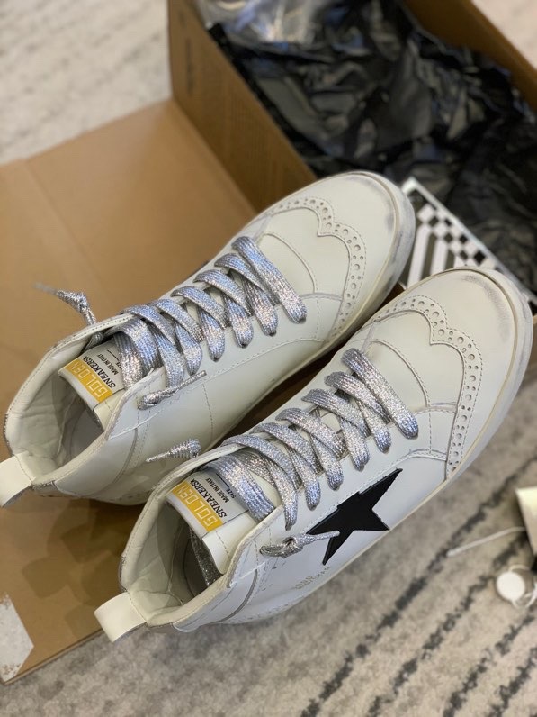 2024 Unisex GGDB White Black Leather High-top Sneakers MJ00300