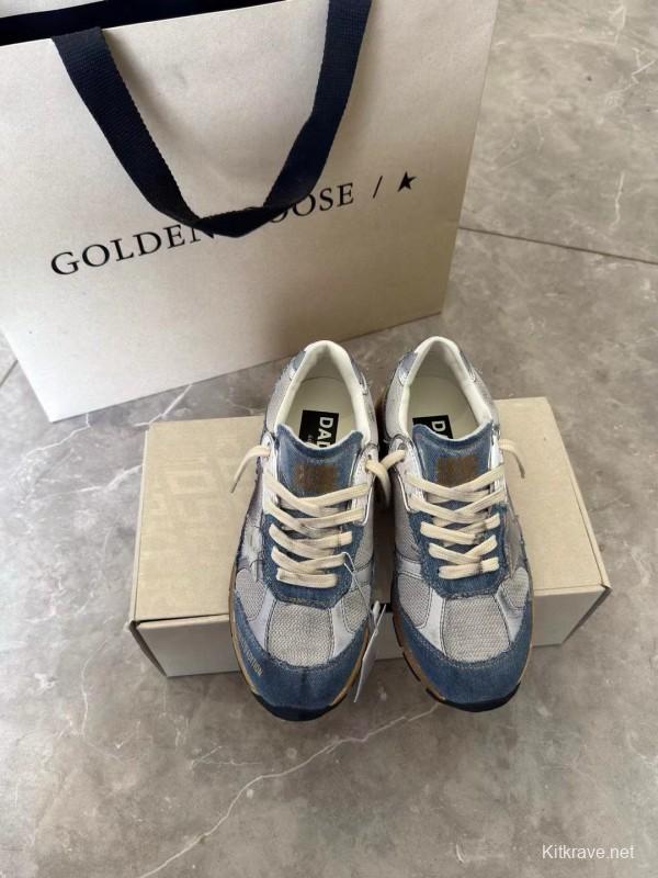 2024 Unisex GGDB Grey Blue Mesh Suede Sneakers