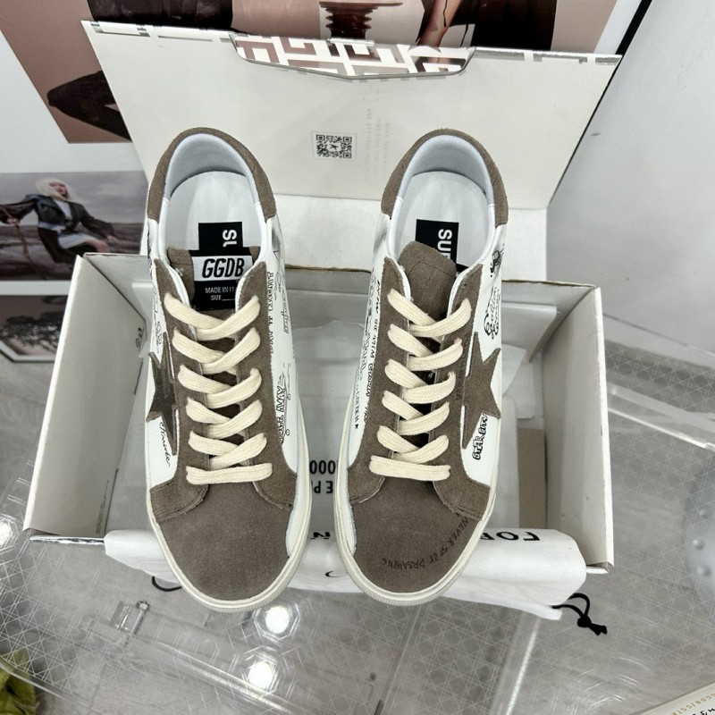 2025 Unisex GGDB White Grey Suede Calf Leather Sneakers