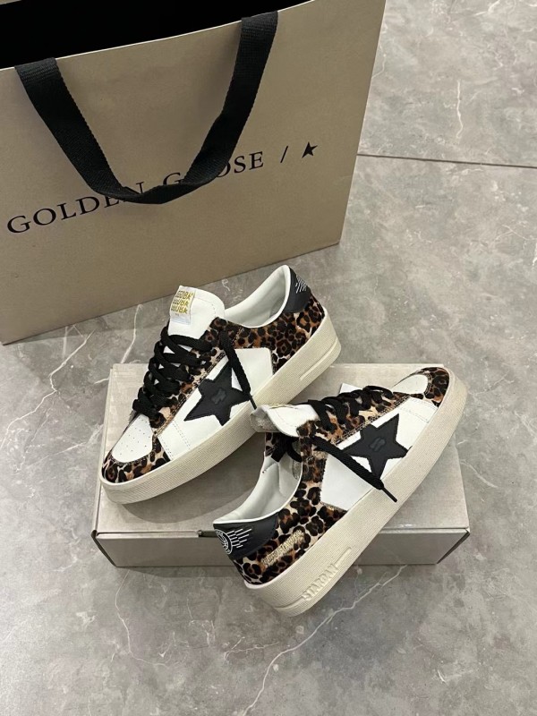 2024 Women GGDB White Leopard Leather Sneakers MJ00260