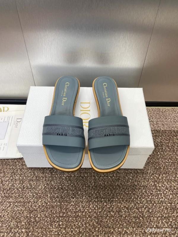 2025 Slippers Dior Gray Fabric Slippers