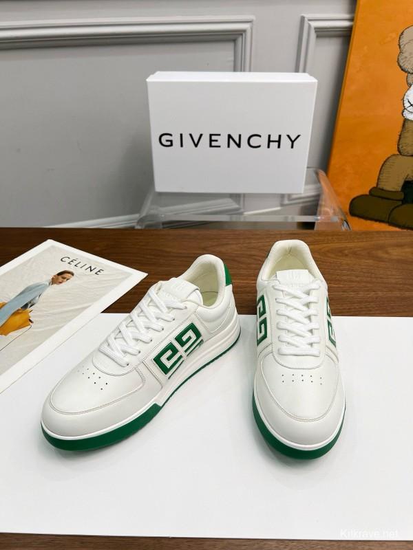 2024 Men Givenchy White Green Leather Sneakers MJ00380