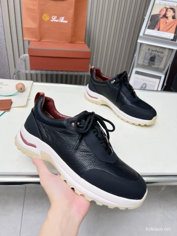 2024 Men Le Parmentier Black Leather Silk Outdoor Casual Hiking Shoes MJ00350