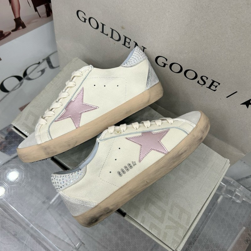 2025 Women GGDB White Beige Leather Sneakers MJ00260