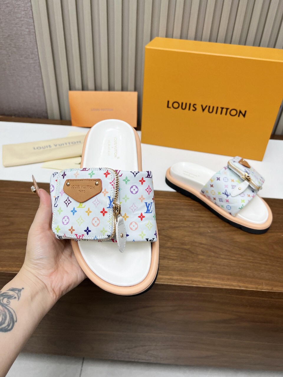 2025 Louis Vuitton Multi Color Canvas Slippers