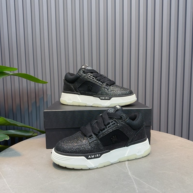 2024 Men Amiri Black Mesh Leather Sneakers MJ00360
