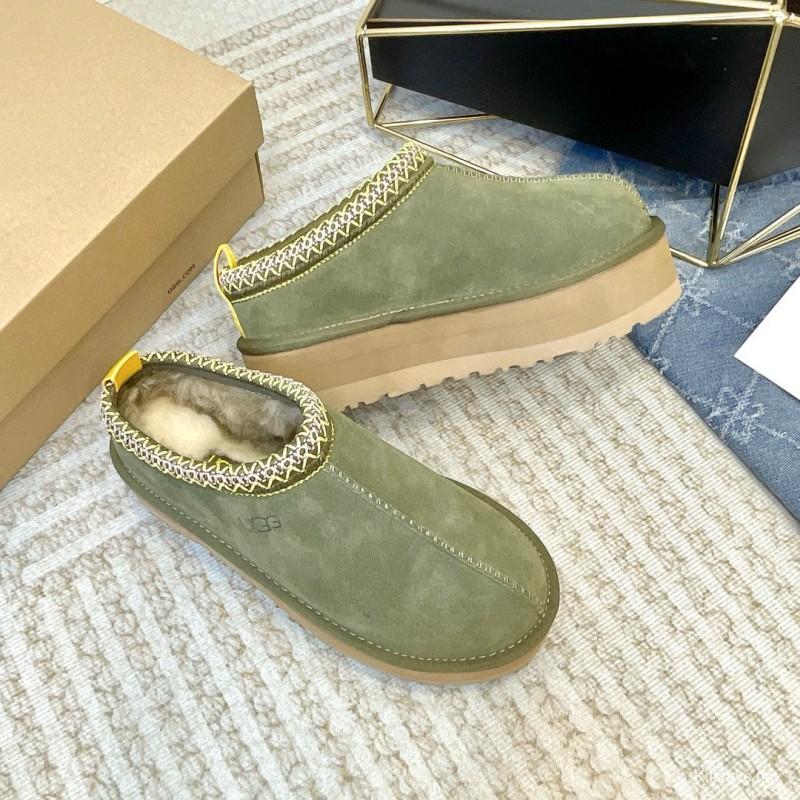 2024 Women UGG Olive Suede Platform Moccasin MJ00230