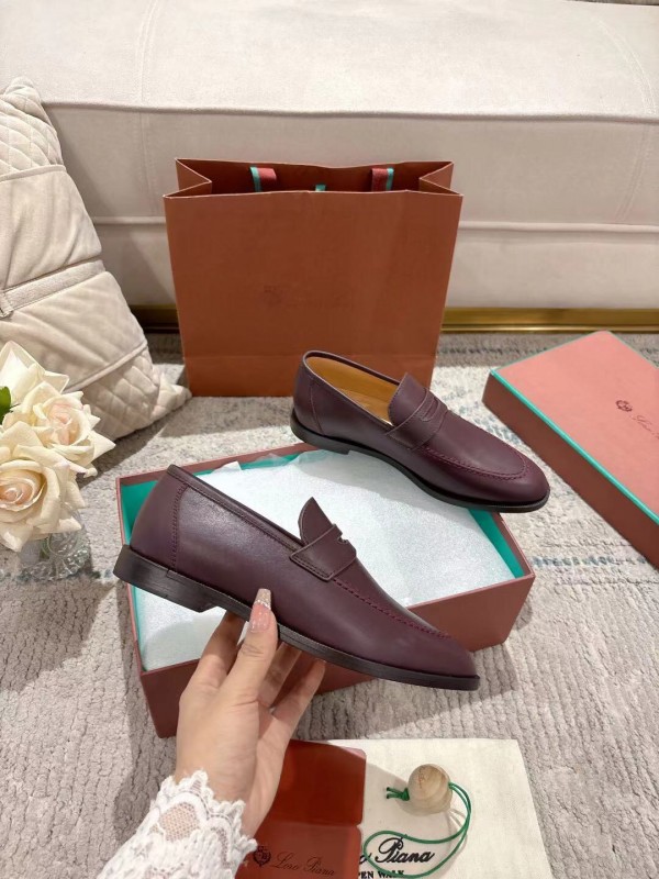 2025 Women LP Purple Leather Loafers LY00340(F)
