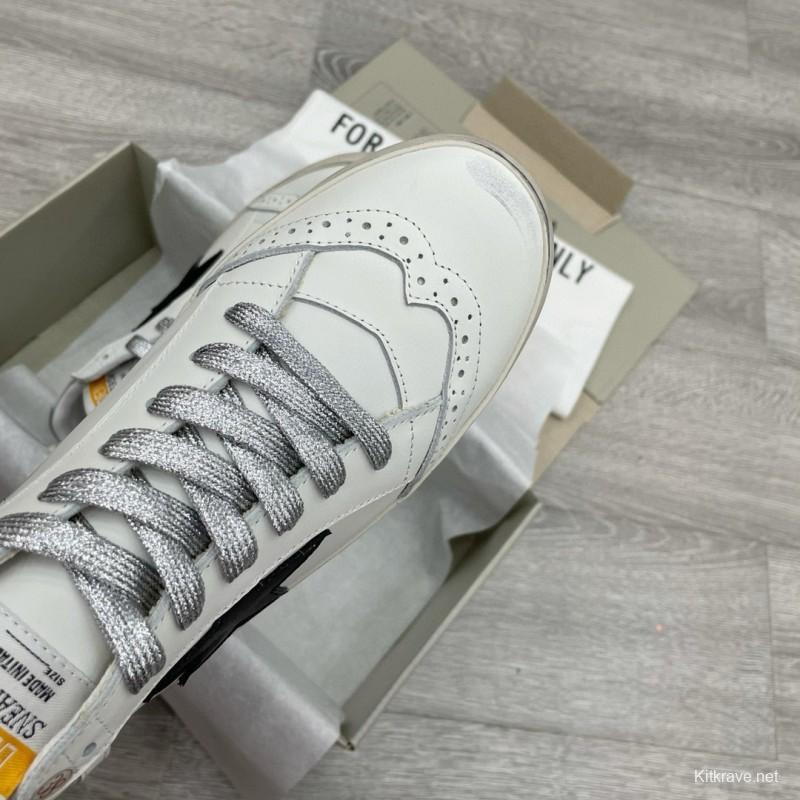 2024 Women GGDB White Black Leather Mid Star High Top Sneakers MJ00300