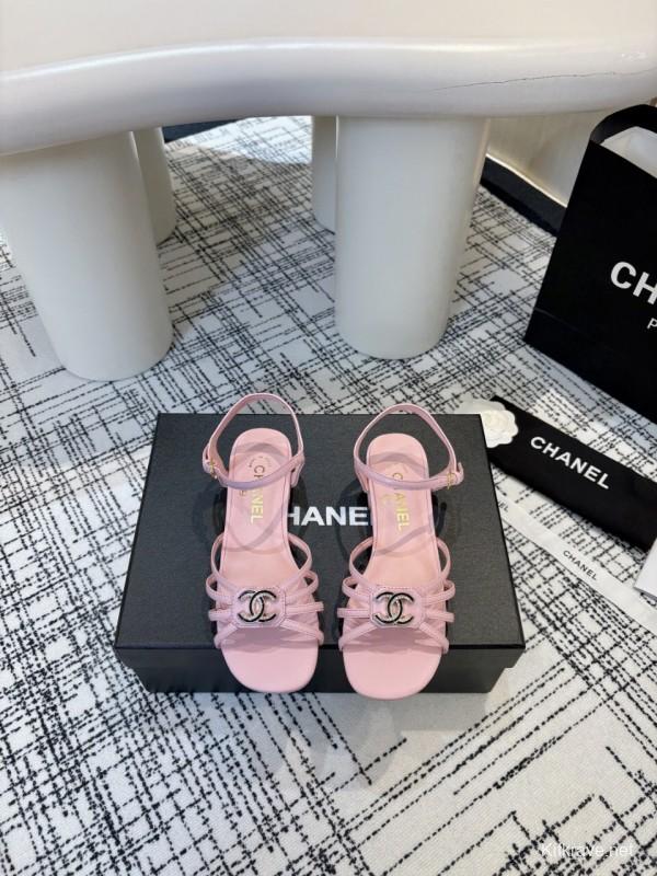 2025 Women Chanel Pink Lambskin Sandals LY00270