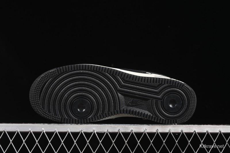Nike Air Force 1'07 Low Black White Triple Swoosh Casual Sneakers - SC9207-537