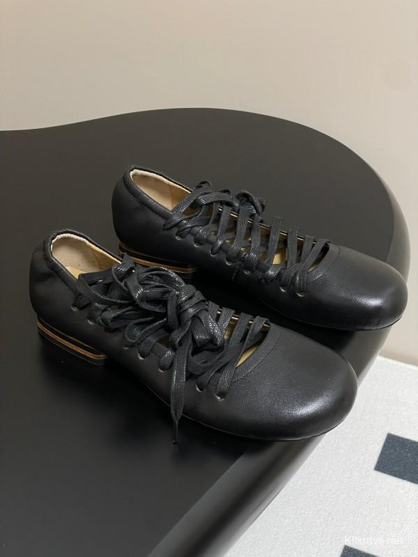 Lemaire 2025 SS Early Spring New Ballet Flats Derby Shoes Flat Sole Chunky Heel Single Shoes - KFY00310