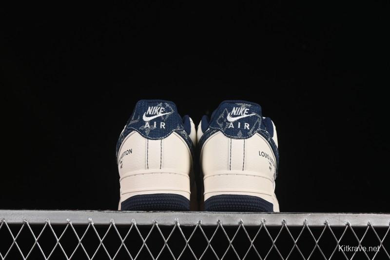 Nike Air Force 1 '07 Low LV Collaboration Dual-Tone Blue Denim Hook Low-Top Casual Sneakers - YX5066-342