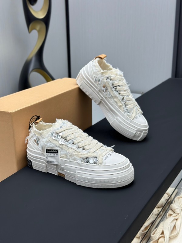 2025 Unisex XVESSEL White Canvas Plimsolls Vulcanized AS00260