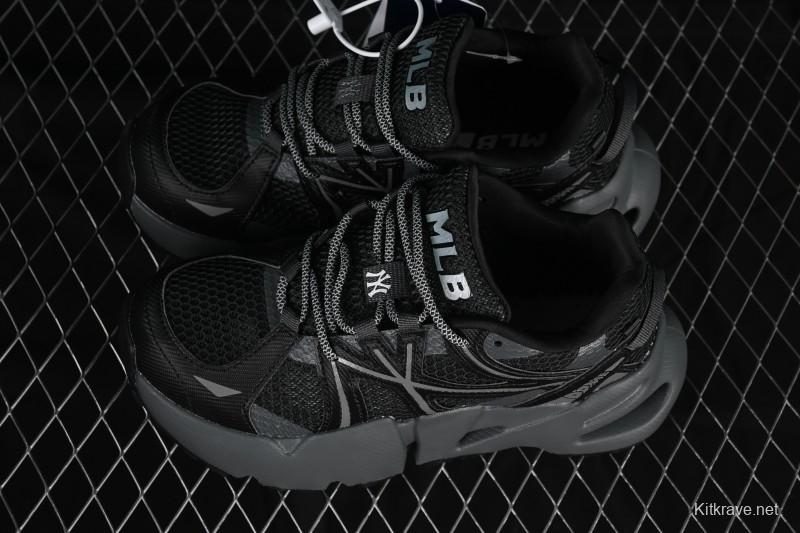 New York Yankees MLB Dome Runner Thick Sole Hollow Out Height Increasing Casual Running Shoes - 3ARND015N50BKS