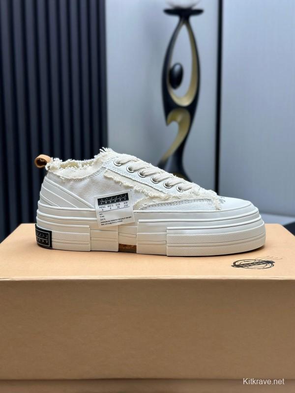 2025 Unisex XVESSEL White Canvas Plimsolls Vulcanized LY00360