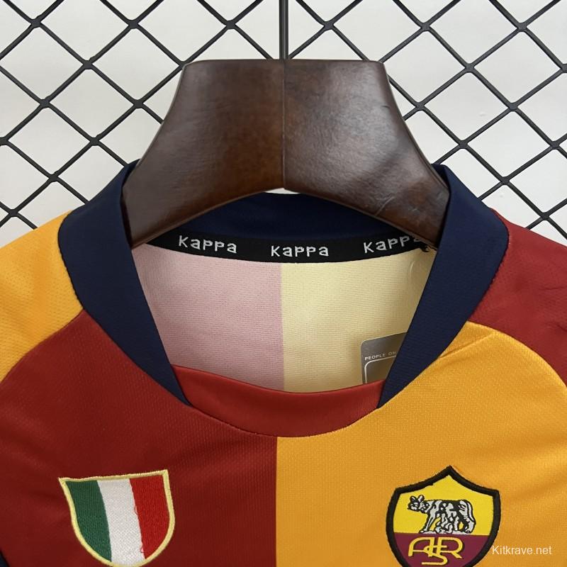 Retro 01/02 Kids Roma Home Size 16-28 Jersey
