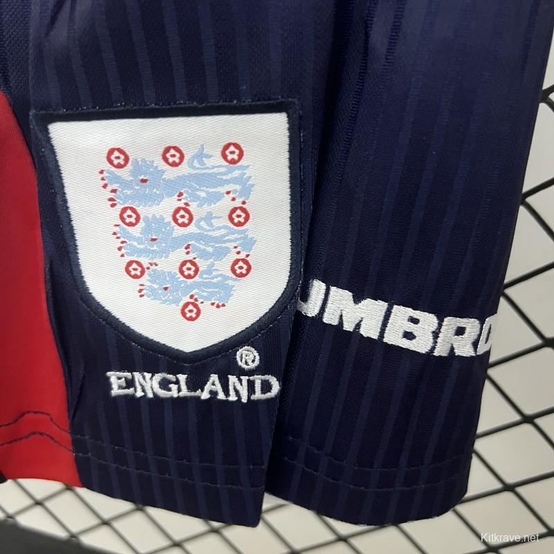 Retro 1998 Kids England Home Size 16-28 Jersey
