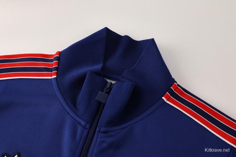 25/26 Arsenal Blue with Red & White Stripes Full Zipper Jacket +Long Pants