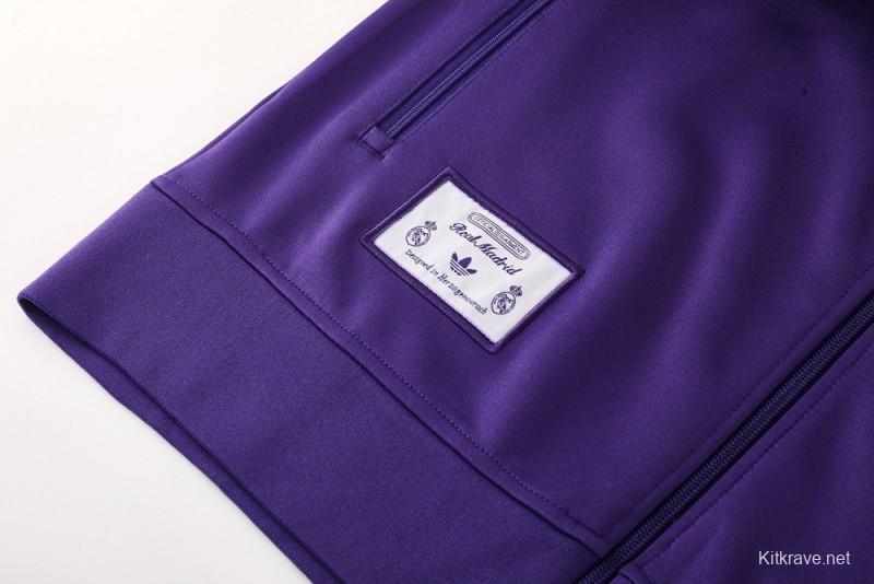 25/26 Real Madrid Purple Full Zipper Jacket +Long Pants
