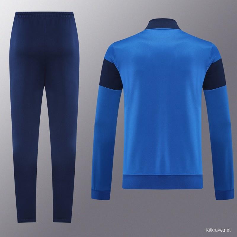 2025 Nike Blue/Black Full Hoodie Zipper Jacket +Long Pants