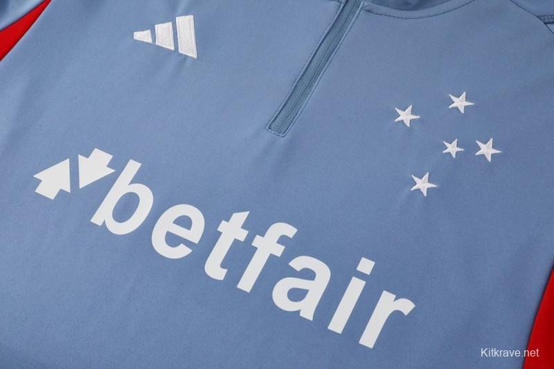 25/26 Cruzeiro Bluish Gray Navy Half Zipper Jacket+Long Pants