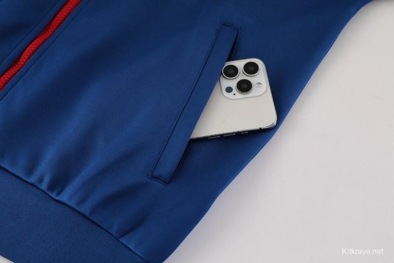 25/26 PSG Blue Full Hoodie Zipper Jacket +Long Pants