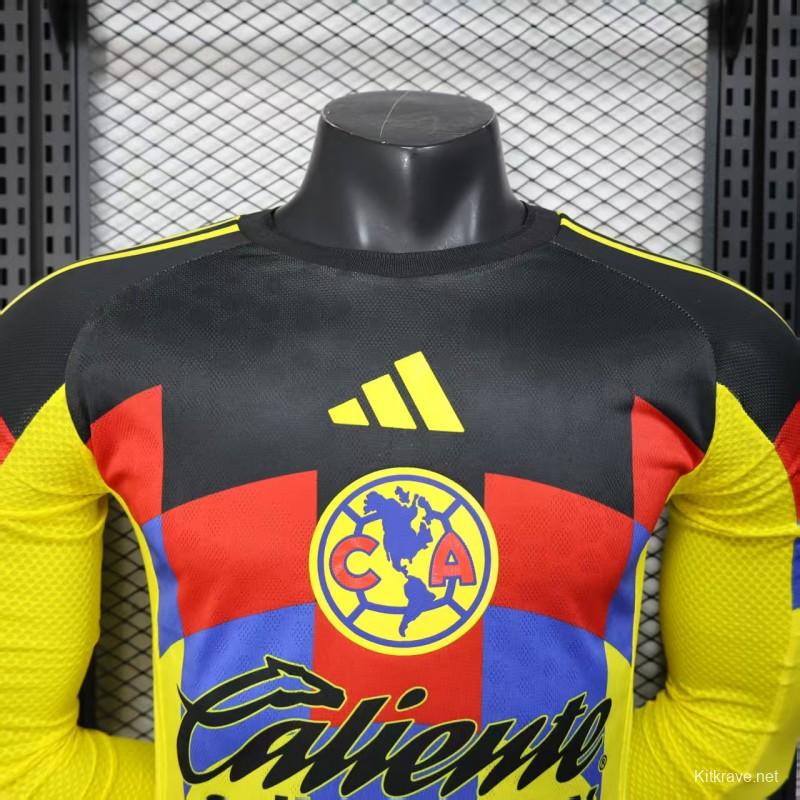 Player Version 25/26 Club America Home Long Sleeve Jersey