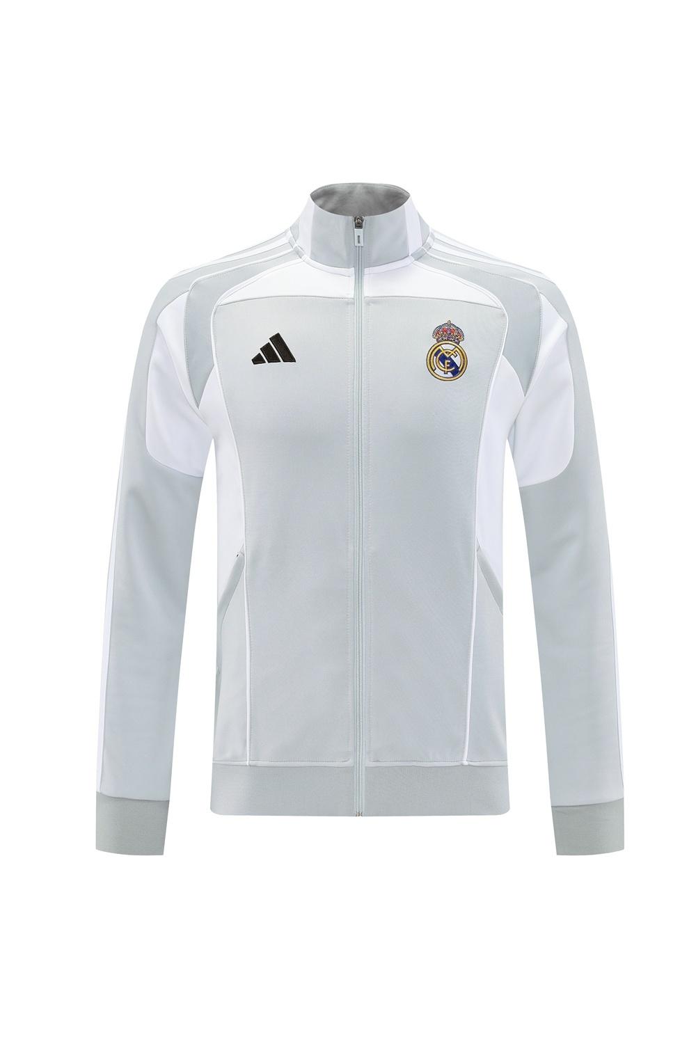 25/26 Real Madrid Grey Full Zipper Jacket + Long Pants