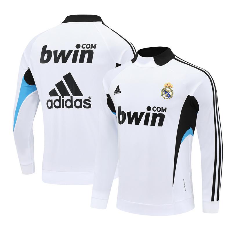 Retro 08/09 Real Madrid White Half Zipper Jacket