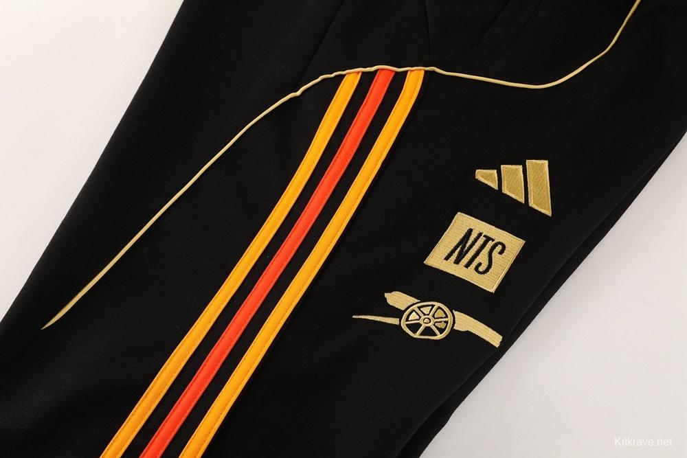 25/26 Arsenal Black Full Zipper Jacket + Long Pants