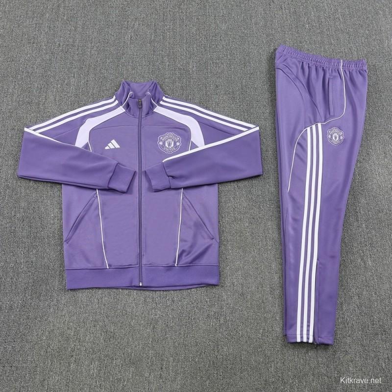2025 Adidas Purple Full Zipper Jacket + Long Pants