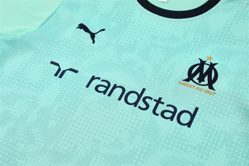 25/26 Olympique de Marseille Lake Blue Camouflage with XS Short Sleeve+Soccer Shorts