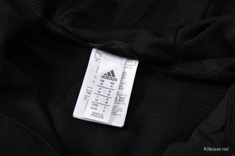 25/26 Adidas Black Hoodie Full Zipper Jacket + Long Pants