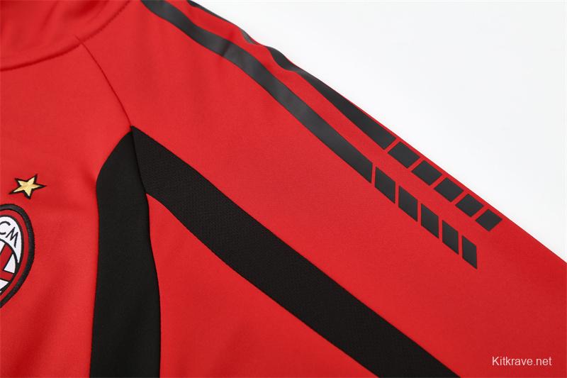 Retro 05/06 AC Milan Red Half Zipper Jacket+Long Pants