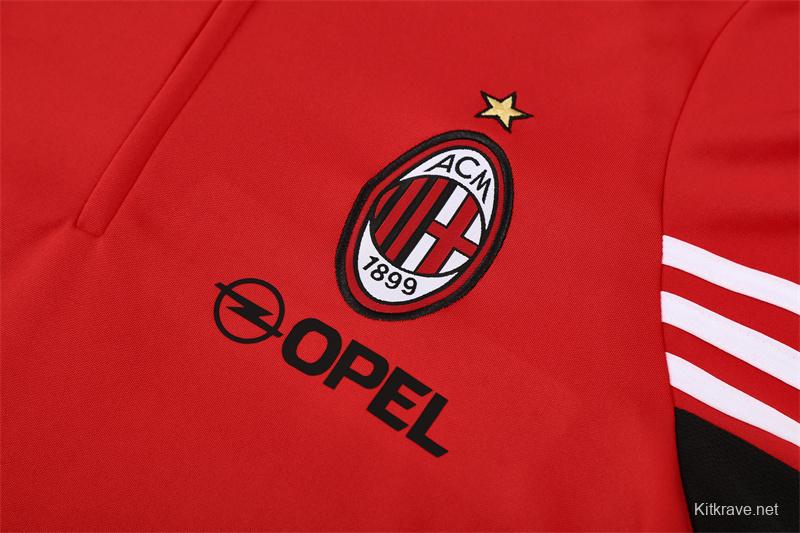 Retro 03/04 AC Milan Red Half Zipper Jacket