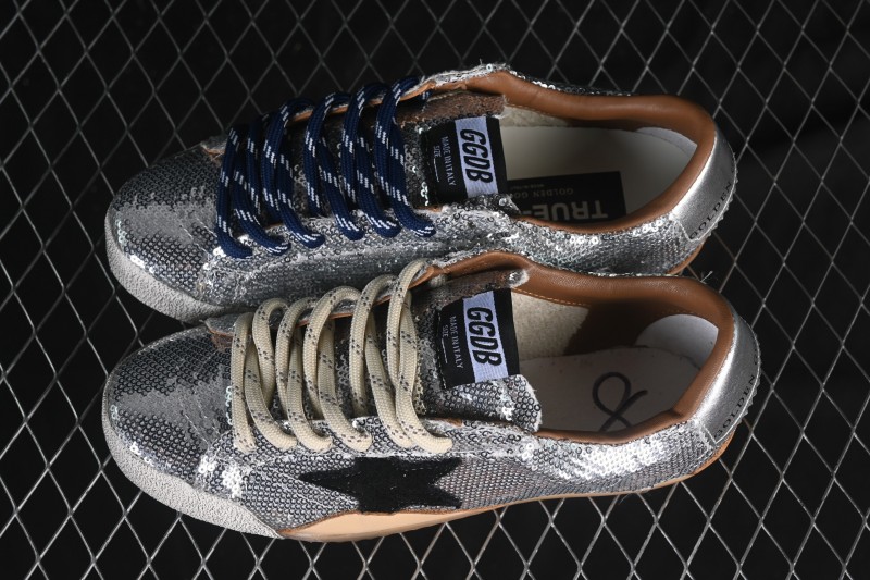 Golden Goose True Star Distressed Leather Sneakers - GGDB