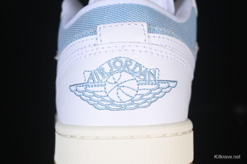 Nike Air Jordan 1 Low Denim Worn Blue Retro Basketball Shoes - HQ2004-400