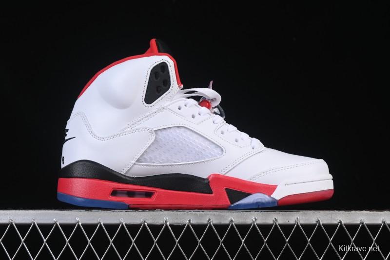 Nike Air Jordan 5 Retro Fire Red Black Tongue Basketball Shoes - HQ7978-101
