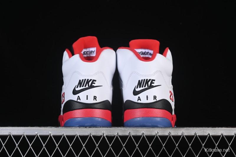Nike Air Jordan 5 Retro Fire Red Black Tongue Basketball Shoes - HQ7978-101