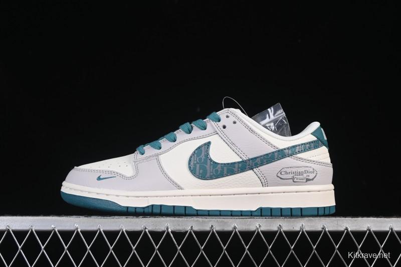 Nike SB Dunk Low Dior Collaboration White Gray Anniversary High-End Custom Low-Top Casual Skate Shoes ZH2588-277
