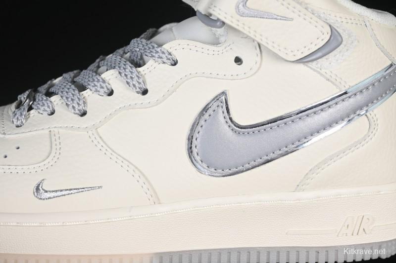 Nike Air Force 1 Mid Light Gray Two-Tone Sole All-Star Starry Sky Mid-Top Casual Skate Shoes - XL0236-232